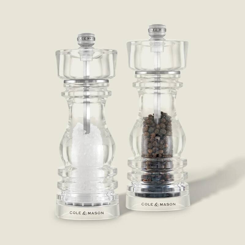 Cole & Mason London Acrylic Pepper Mill 5" - Adjustable