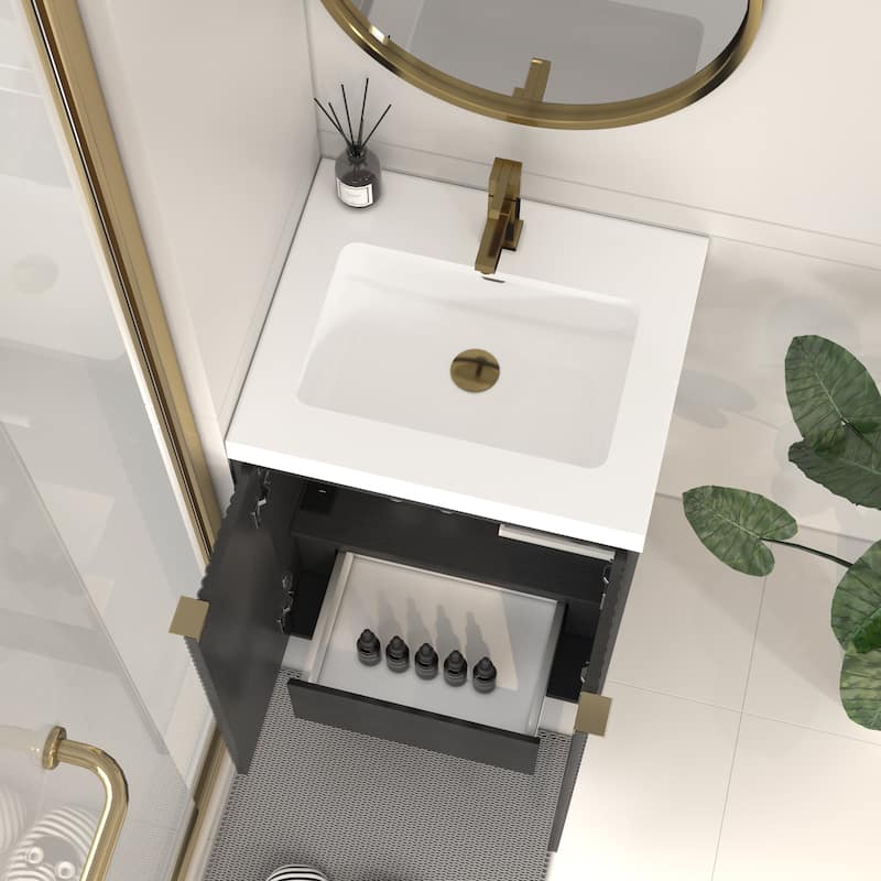 Milano 30" Freestanding Bathroom Vanity with White Acrylic Sink