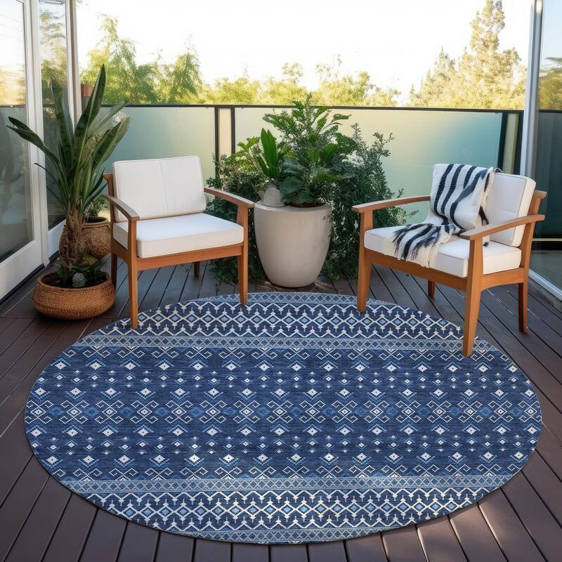 Machine Washable Indoor/ Outdoor Chantille Boho Morrocan Rug