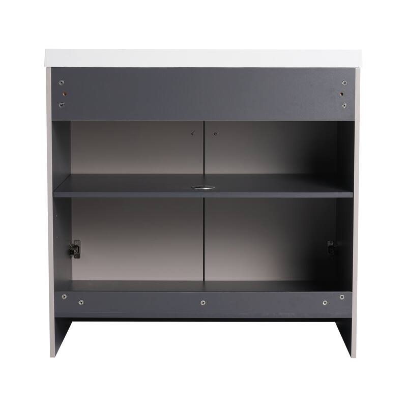 BNK 24/30/36 inch Freestanding Single Sink Bathroom Vanity with Soft Close Door and Adjustable Shelf
