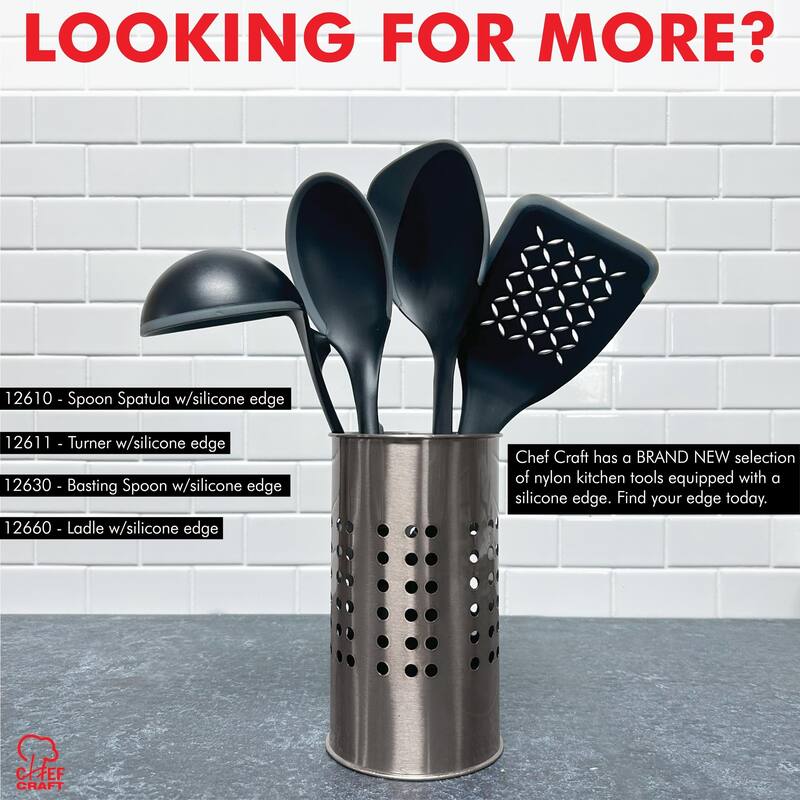 Chef Craft 12-inch Nylon Serving Ladle with Silicone Edge