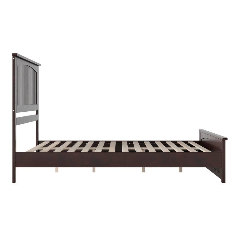 Naples Solid Wood Low Profile Platform Bed with Matching Footboard