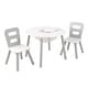 preview thumbnail 1 of 3, Wooden Round Table and 2 Chair Set for Kids, with Center Mesh Storage, Ages 3-6