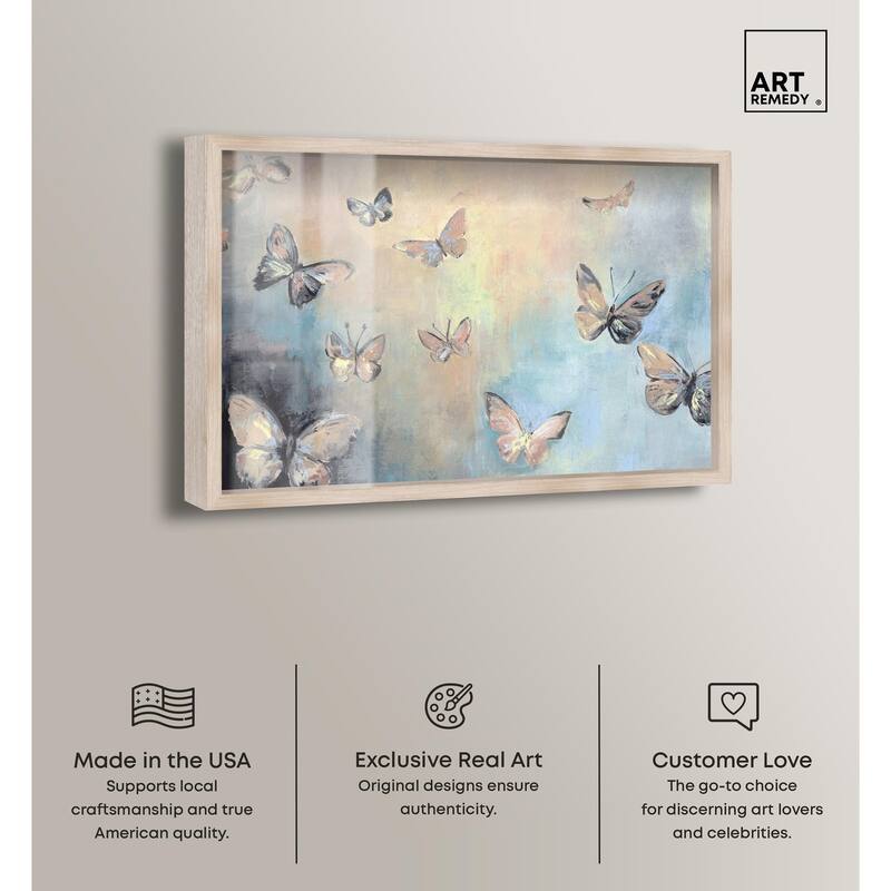 Textured Butterflies I Shadowbox by Art Remedy