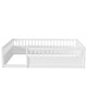 preview thumbnail 20 of 23, Solid Full Wooden Floor Bed Frame with Safety Fence for Kids, Low to Ground Design for Bedroom and Playroom Use, Natural