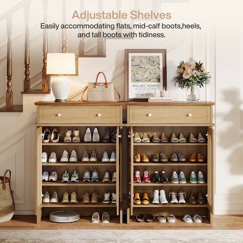 6-Tier Shoe Cabinet with Doors and Drawer