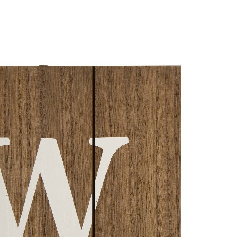 Glitzhome 42-inch Wooden Welcome Porch Sign Wall Decor with Metal Planter