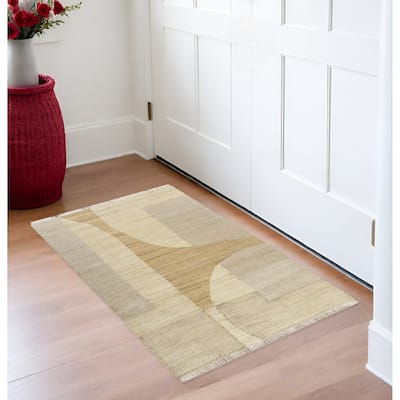 Kilom Abstract Woven Area Rug By HomeRoots - 2' x 3'