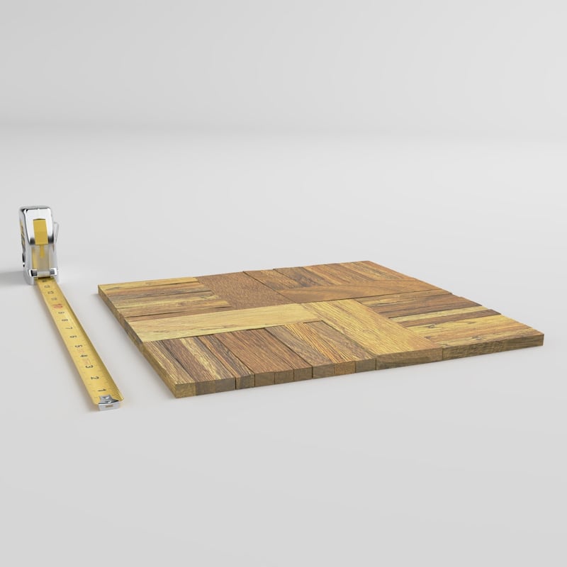 11 7/8"W x 11 7/8"H x 1/2"P Countryside Wood Mosaic Wall Tile, Old Boat Wood - 11 7/8"W x 11 7/8"H x 1/2"P