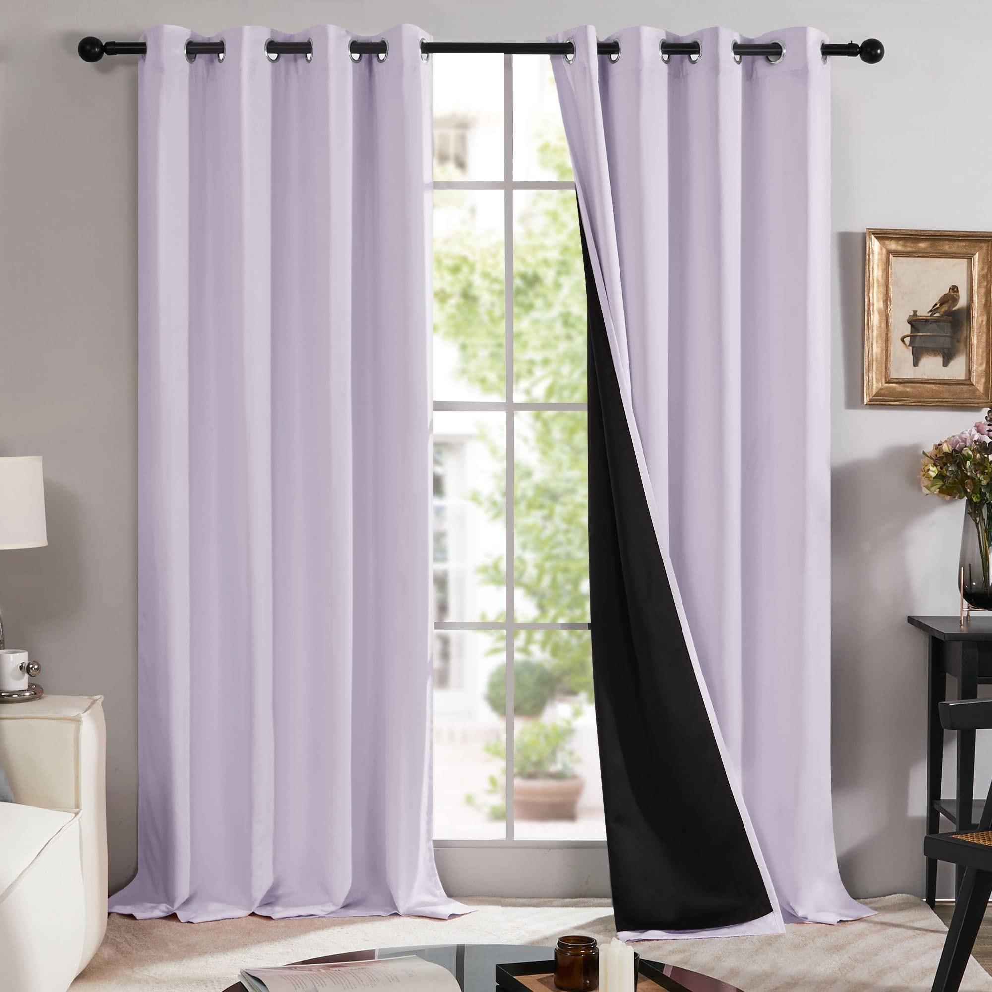 100% Blackout with Liner Grommet Curtain 4 Panels