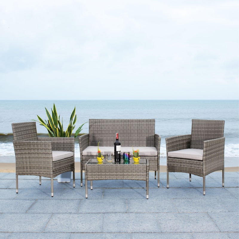 SAFAVIEH Outdoor Abdul 4-Piece Patio Set