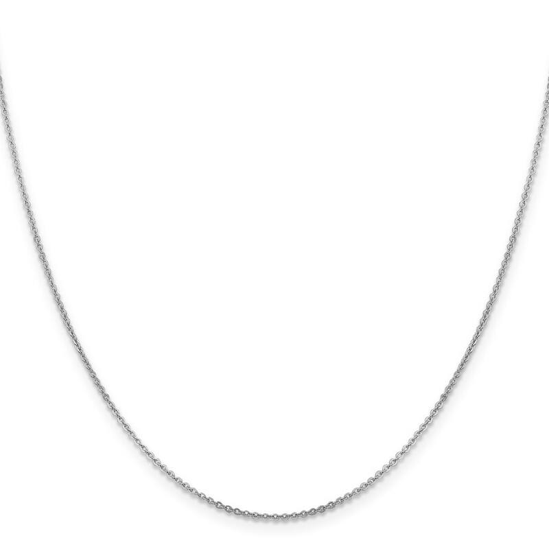Curata Italian 14k White Gold 1.4mm Flat Cable Chain Necklace (Lobster)Options: 16 18 20