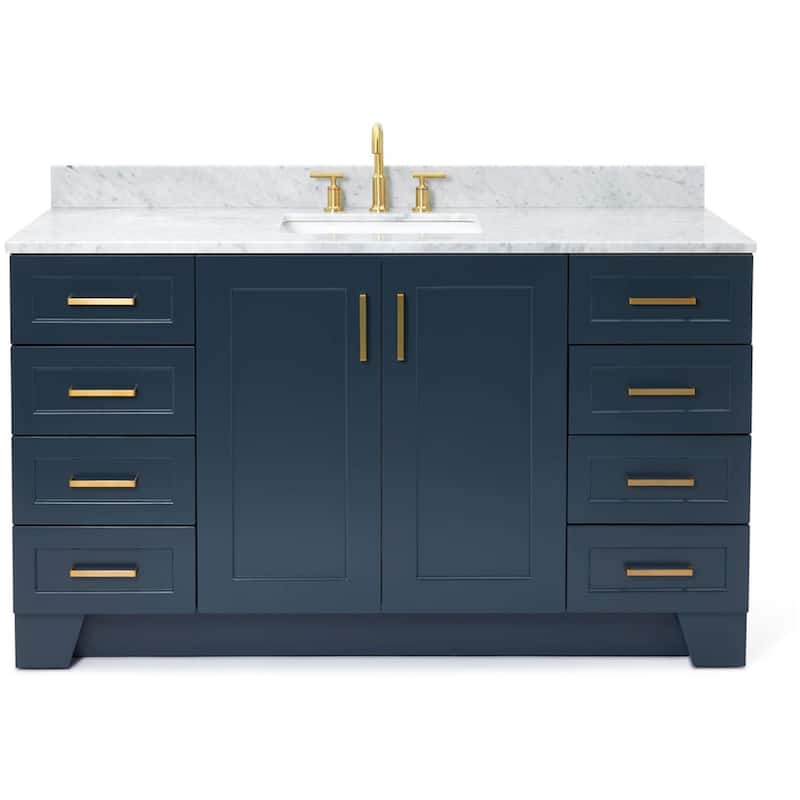 Ariel Q061SCW2RVO Taylor 61" Free Standing Single Rectangular Basin - Midnight Blue - Painted