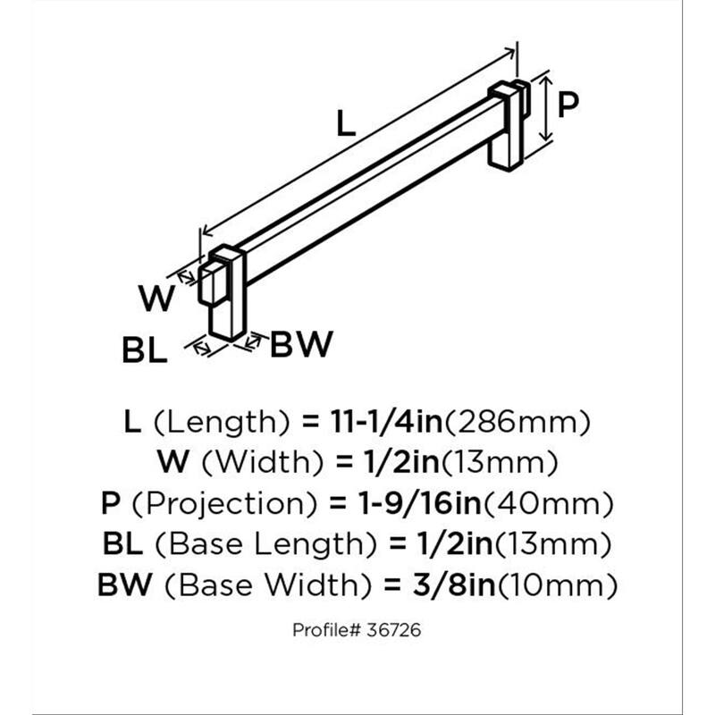Mulino 10-1/16 in (256 mm) Center-to-Center Black Brushed Nickel/Polished Chrome Cabinet Pull - 10.0625