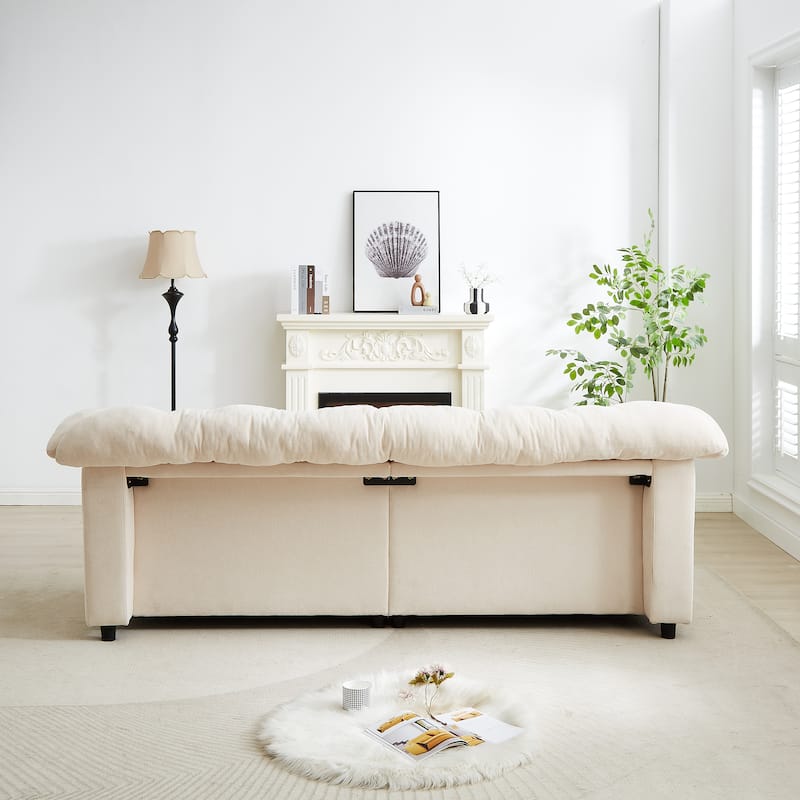 99 Inch Chenille 2-Seater Sofa,Upholstered Fluffy Cloud Sofa