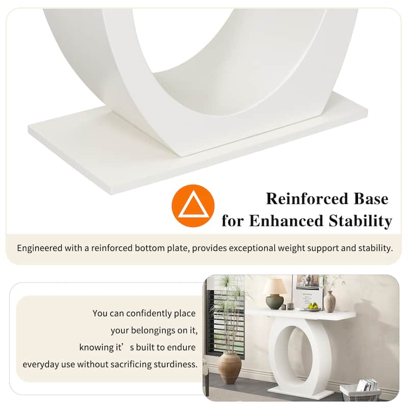 Mirod Stylish Modern Console Table with Egg-Shaped Base