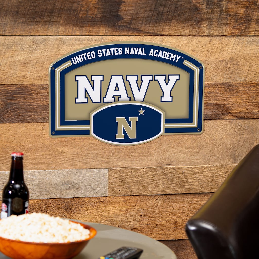 US Naval Academy Embossed Steel Wall Sign, 11" x 17"