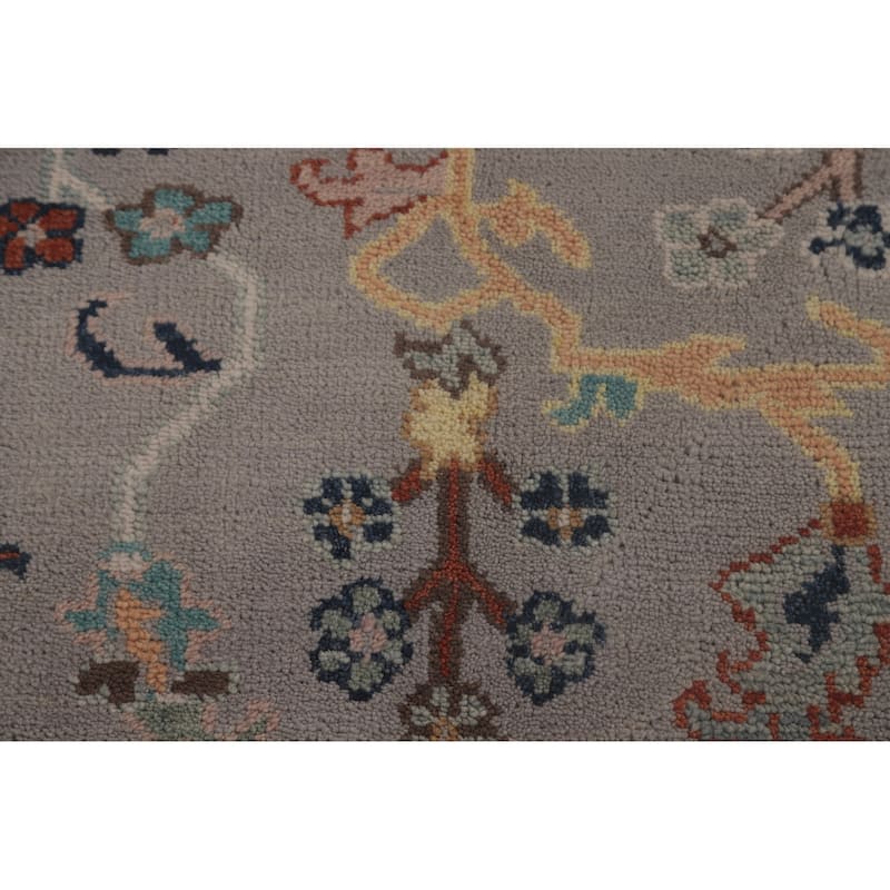 Floral Oushak Indian Area Rug Handmade Wool Carpet - 7'8"x 9'10"