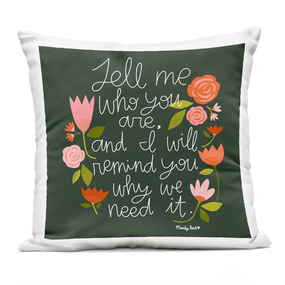Stupell Inspiring Quote with Florals Printed Outdoor Throw Pillow Design by Mandy Ford Art + Illustration