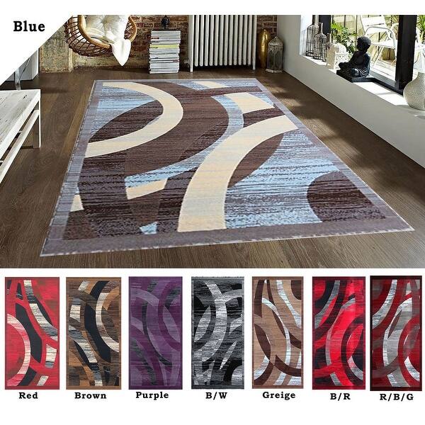 Shop 2x8 5x7 3 8x10 Rug Carpet Area Rug Blue Red Brown Purple Black White Greige Modern Contemporary Hand Carved Polyester Overstock 11992578
