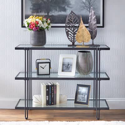 Lifestorey Folio Metal and Glass Sofa Table
