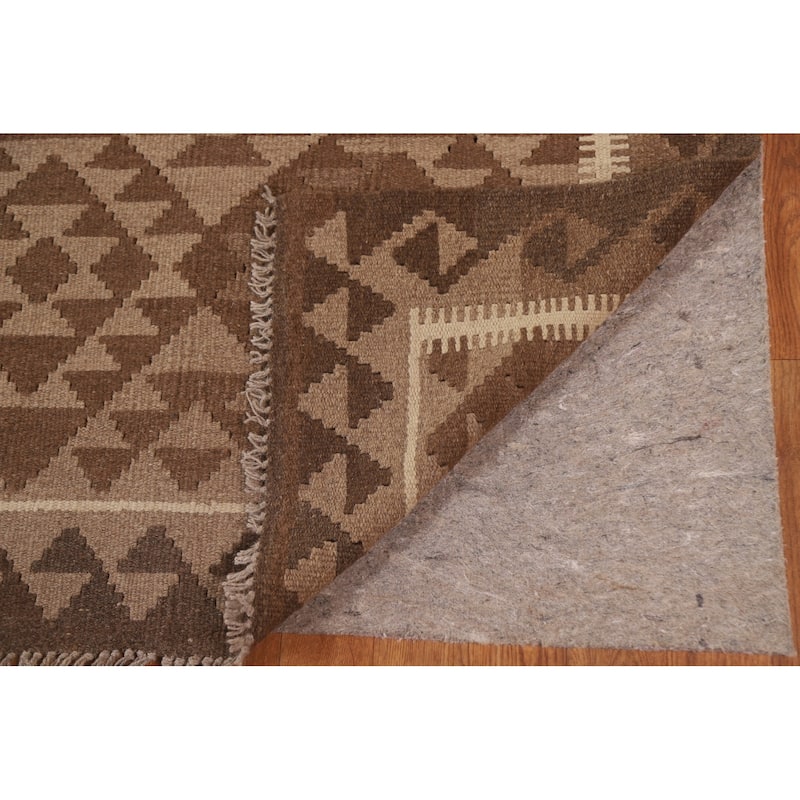 Geometric Kilim Reversible Area Rug Flat-weave Tribal Wool Carpet - 6'9" x 9'6"