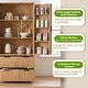 preview thumbnail 9 of 18, Modern Wooden Kitchen Pantry Cabinet with Fluted Doors 2 Drawers and Built-In Spice Racks Oak by GDFStudio