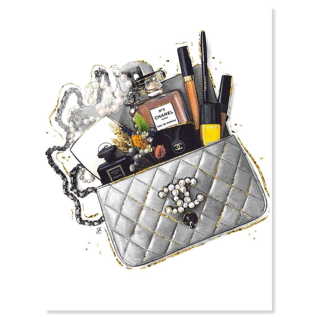 Grey Treasure Bag Acrylic by Art Remedy, Ready to Hang