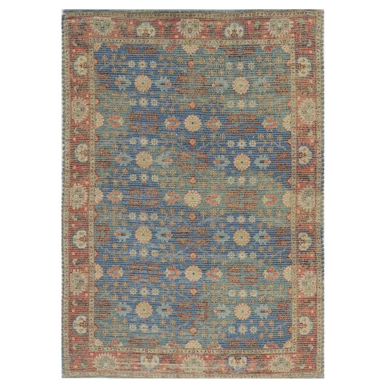 HomeRoots Floral Medallion Traditional Rectangle Area Rug - 114.00 in. x 90.00 in. x 0.50 in.