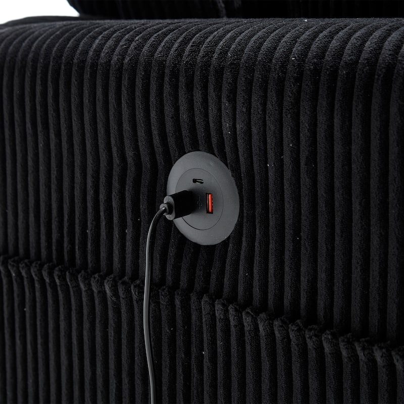 GDFStudio - Corduroy Oversized 44.09" Chaise Sleeper Sofa