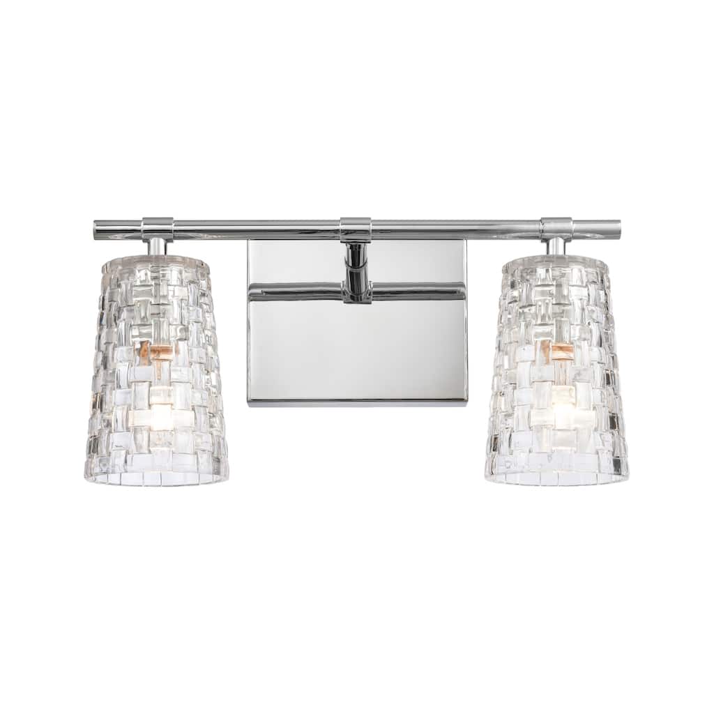 Lightweave 15-inch Wide 2-Light Vanity Light in Polished Nickel