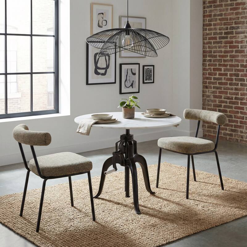 Mufid Bistro Table White & Black - White/Black