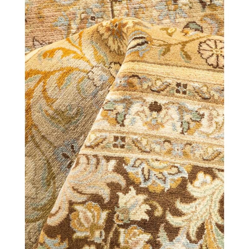 Overton Hand Knotted Wool Vintage Inspired Traditional Mogul Brown Area Rug - 8 x 10