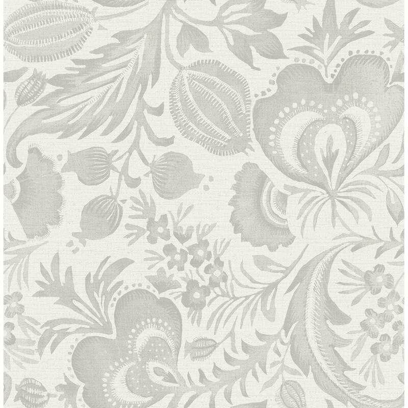 A-Street Prints Culver Grey Jacobean Wallpaper