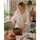 preview thumbnail 3 of 1, Saro Lifestyle Linen Blend Kitchen Apron - Minimalist Cooking Apron with Wide Straps and Side Pockets - 28"x35"