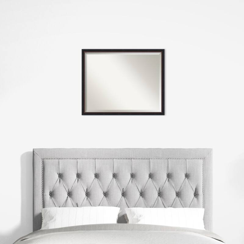 Salon Scoop Beveled Wood Framed Wall Mirror