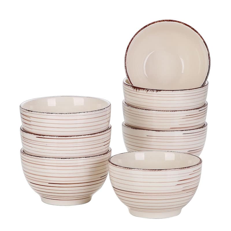 vancasso Bella 5.5 Inch Stoneware Large Serving Bowl Set,24Oz.