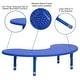 preview thumbnail 5 of 41, 35"Wx65"L Half-Moon Plastic Adjustable Activity Table for 8 - 65"D x 35"W x 14.5" - 23.75"H