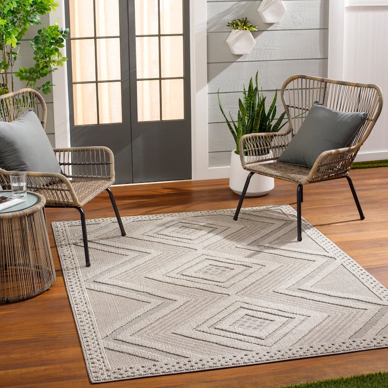 Rockport Global Diamond Indoor/Outdoor Area Rug - 5'3" x 7' - Medium Gray