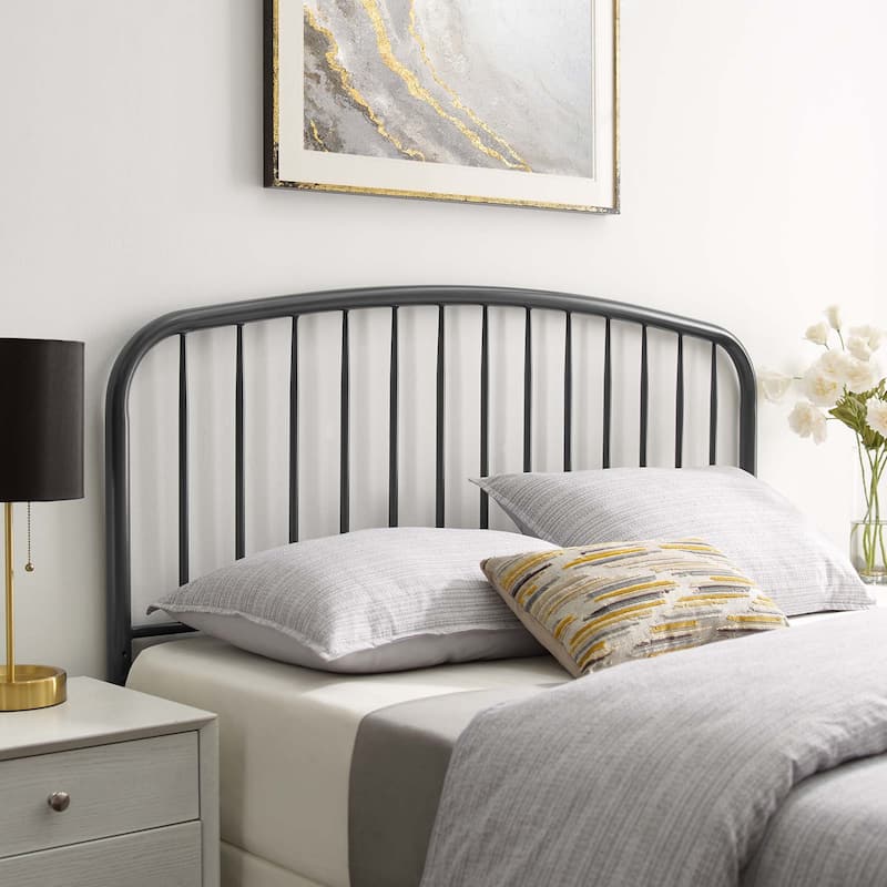Nova Queen Metal Headboard - Gray