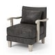 preview thumbnail 3 of 2, Perth Contemporary Dark Grey Faux Leather Accent Chair by Furniture of America