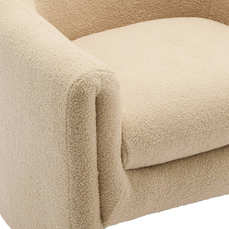 Upholstered Barrel Accent Chair, Low Back Arm Chair(Set of 2)