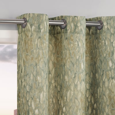 No. 918 Harlowe Abstract Geometric Semi-Sheer Grommet 1-Piece Curtain Panel, Single Panel