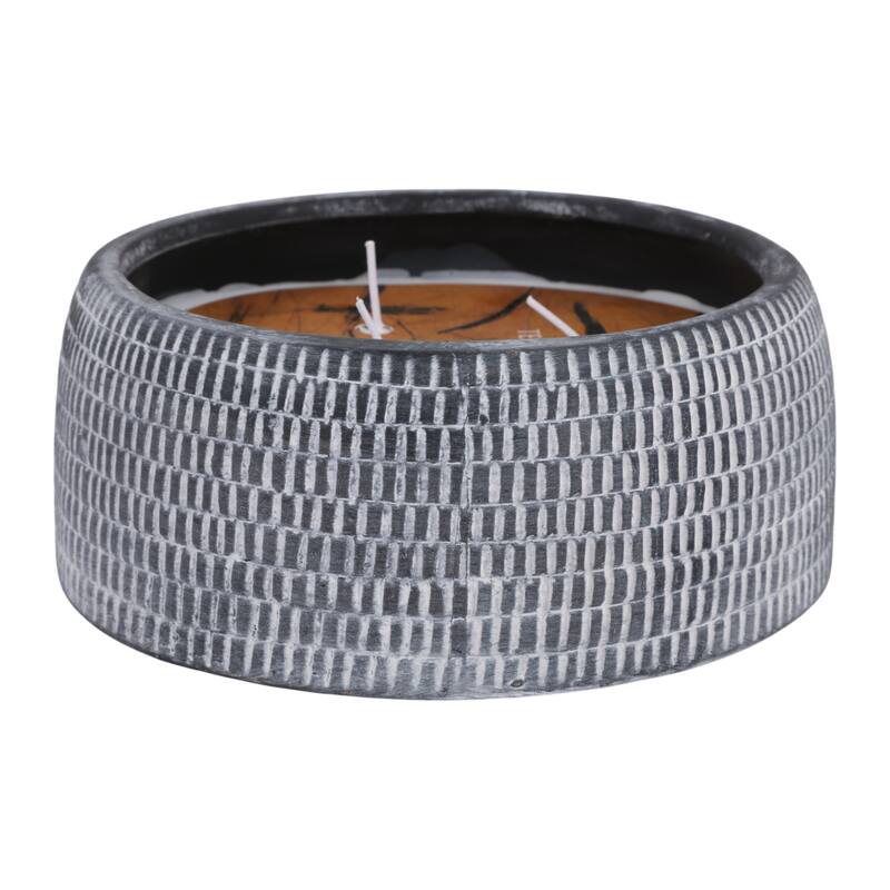 Decorative Textured Ceramic Neroli and Basil Scented Candle