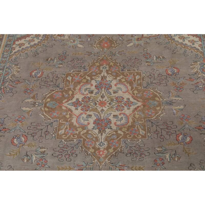 Tabriz Persian Vintage Area Rug Handmade Traditional Wool Carpet - 9'3"x 12'5"