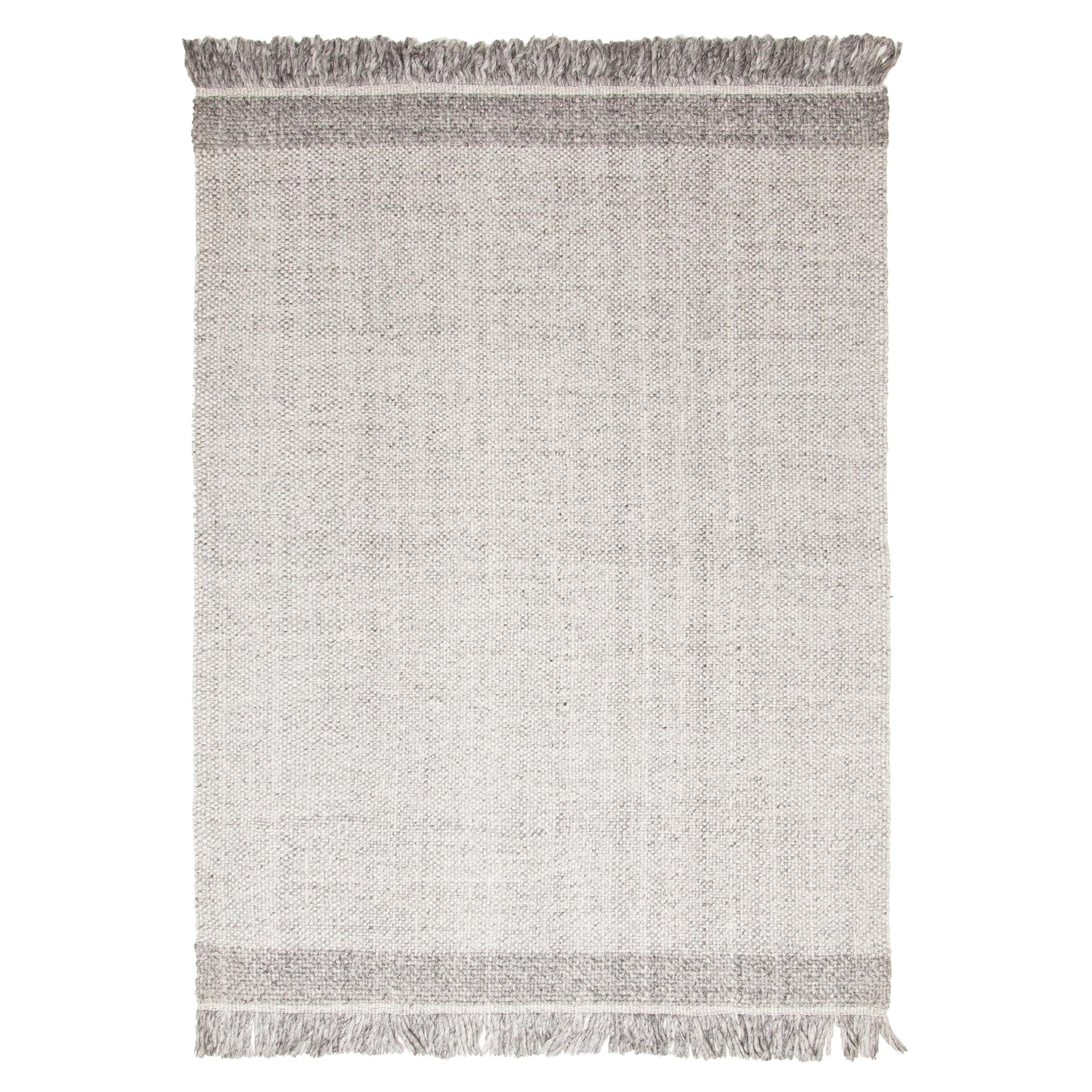 ECARPETGALLERY Braid weave Sienna Grey Wool Rug - 5'2 x 7'3