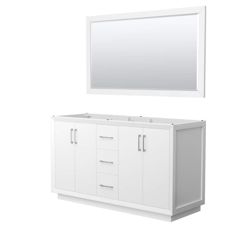 Wyndham Collection WCF414160D-CXSXX-M58 Strada 59" Double Free - White / Brushed Nickel Hardware