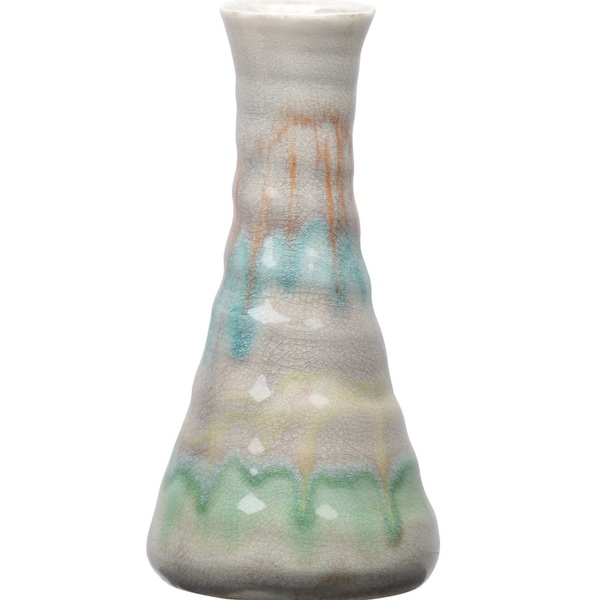 Urban Trends Multi Color Blended Design Ceramic Round Vase with et Lip and Gloss Finish - Large