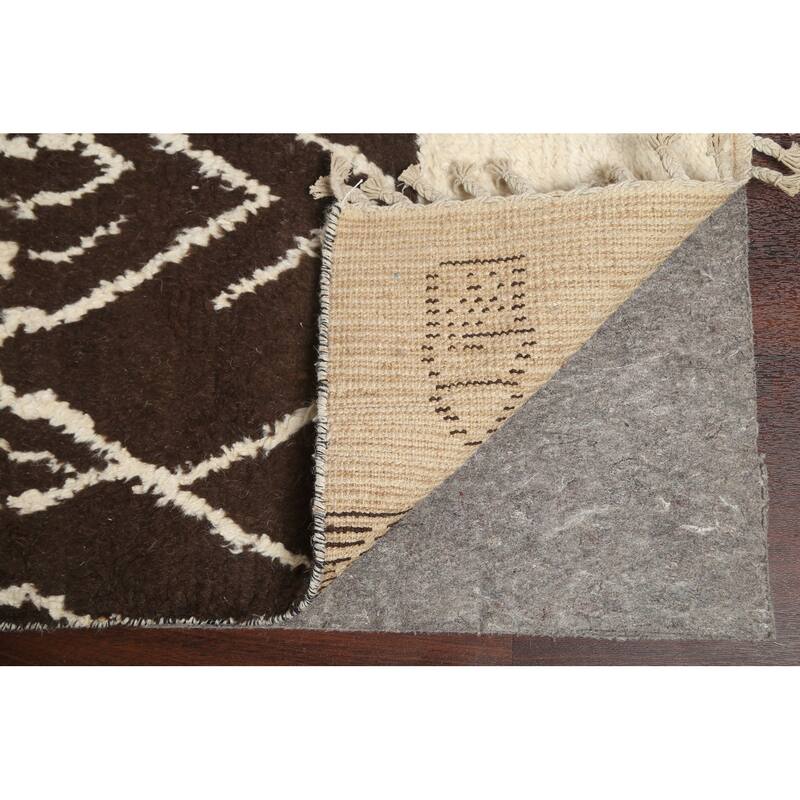 Tribal Geometric Oriental Moroccan Wool Area Rug Hand-knotted Carpet - 9'0" x 13'0"