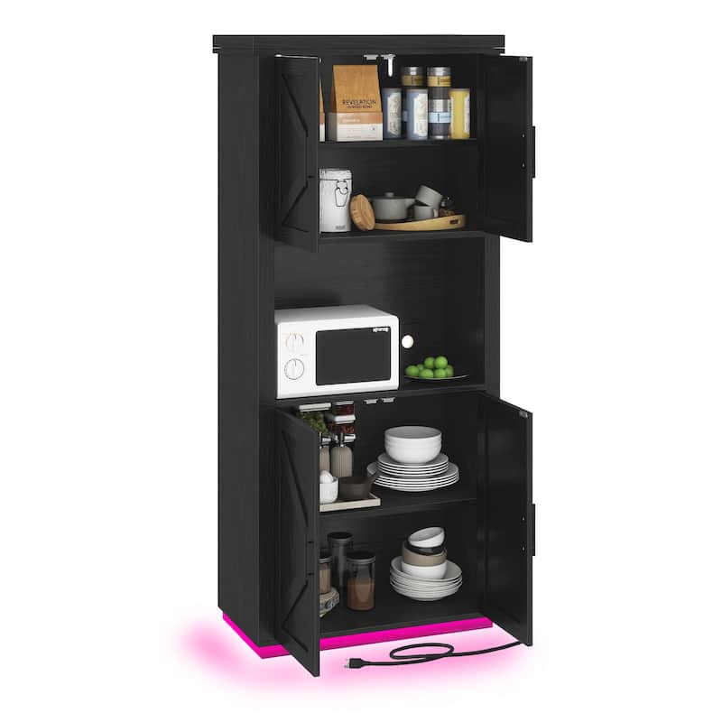Kitchen Food Pantry Storage Cabinet with 4 Doors